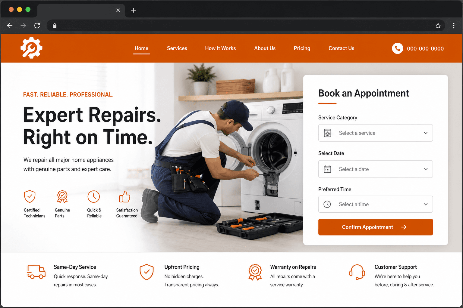 Teknik Servis Uzmanı için Macellian tarafından geliştirilen web sitesi mockup görseli